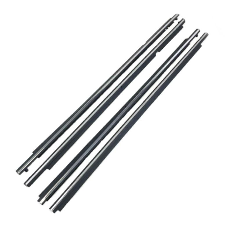 KT2044 Outer Front & Rear Belt Weatherstrip Kit, Chrome Black Exterior for 2007-2013 Corolla