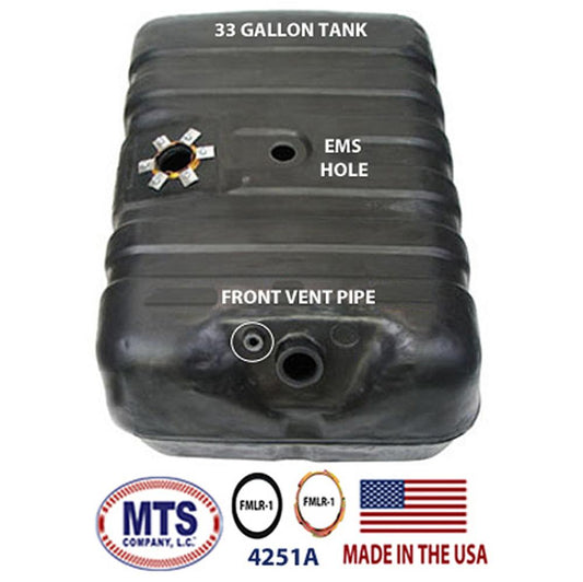 1979 Ford Full-Size Bronco 33-Gallon Plastic Fuel Tank (Front Vent Pipe)

