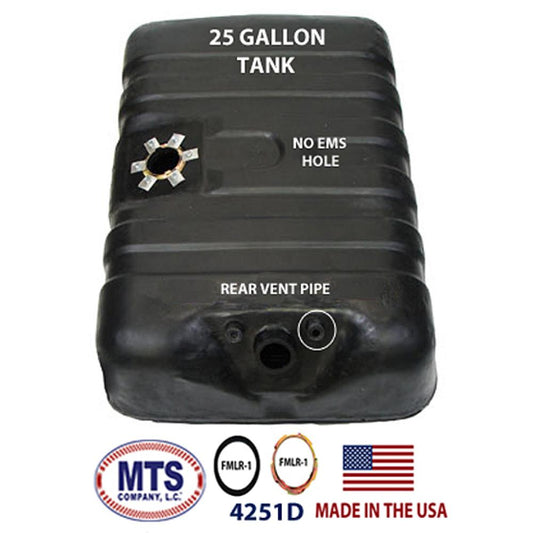 1978 Ford Full-Size Bronco 25-Gallon Plastic Fuel Tank (Rear Vent Pipe - No Emission Hole)

