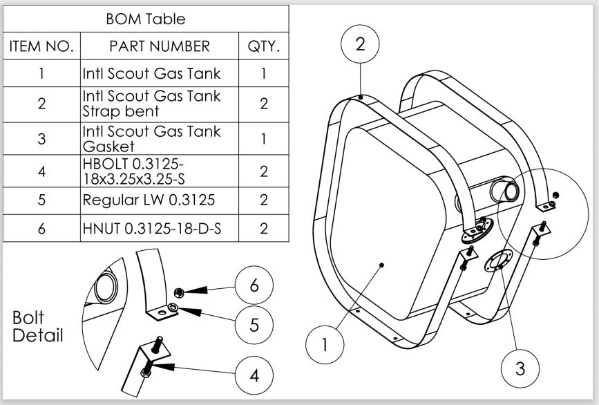 3012L Drivers Side Gas Tank, 1961-1971 International Harvester Scout 80/800