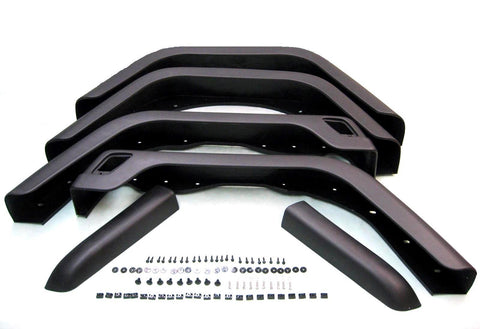 KD4032 Jeep 1997-2006 Wrangler TJ Fender Flare Kit Front & Rear DS & PS with side extensions - Weather Strip Depot